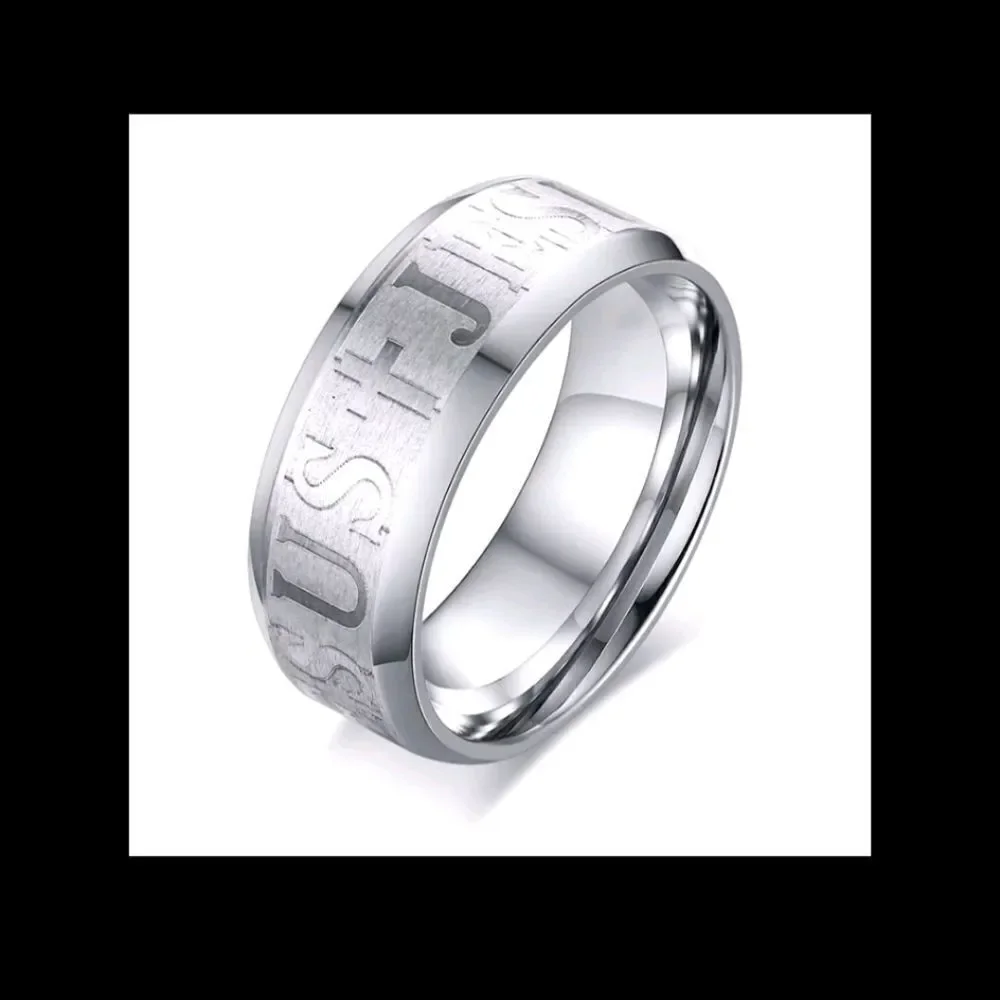 Faith Jesus Cross Stainless Steel Ring sz 10 NEW!